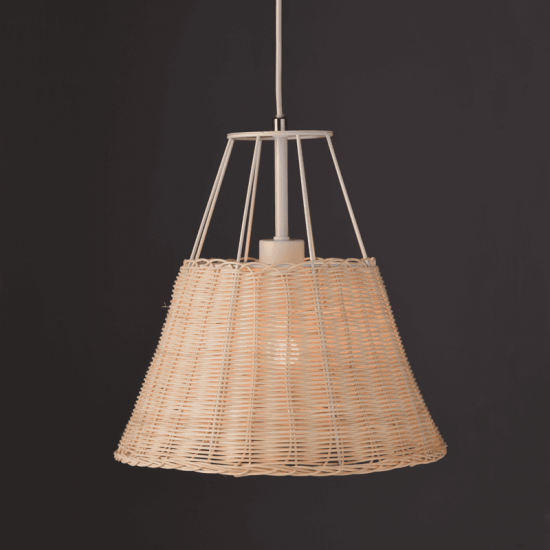 ΚΡΕΜΑΣΤΟ Φ/Σ 1ΧΕ27 ΡΑΤΑΝ+ΛΕΥΚΟ ΜΕΤΑΛΛΟ D30XH120CM ZORBAS