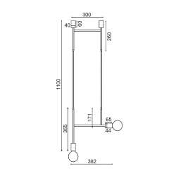 ΚΡΕΜΑΣΤΟ Φ/Σ 2ΧΕ27 ΧΡΥΣΟ ΜΕΤΑΛΛΙΚΟ 38X4X110CM KYOTO