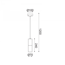ΚΡΕΜΑΣΤΟ Φ/Σ 1XGU10 ΚΑΦΕ ΠΗΛΟΣ+ΜΕΤΑΛΛΙΚΟ ΜΑΥΡΟ  Φ10ΧΗ120CM PLACEBO