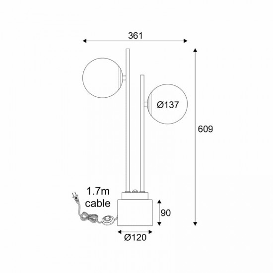 ΕΠΙΤΡΑΠΕΖΙΟ Φ/Σ 2ΧΕ14 QUADRO ΜΑΥΡΟ ΜΕΤ/ΚΟ+ ΛΕΥΚΟ ΓΥΑΛΙ-ΜΑΡΜΑΡΟ IP20 36X14XH61CM