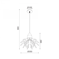 ΚΡΕΜΑΣ Φ/Σ 1ΧE27 ΑΠΟΧΡ.ΣΚΟΥΡ ΞΥΛΟΥ MDF+ΛΕΥΚΟ ΜΕΤΑΛ Φ35XH80CM ALPS