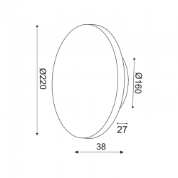 ΕΠΙΤΟΙΧΟ Φ/Σ LED 10W 3000Κ ΜΑΥΡΟ MDF ΚΥΚΛΟΣ Φ22ΧΗ3,6CM ECLIPSE