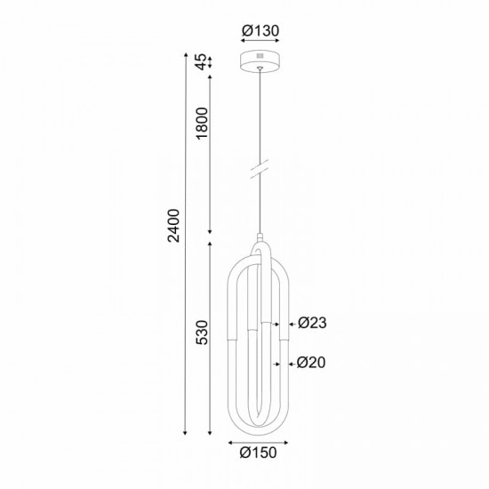 ^ΚΡΕΜΑΣΤΟ Φ/Σ LED 16W 3000K 1120LM VENUS ΟΡΕΙΧΑΛΚΟ ΜΕΤ/ΚΟ 15X15XH230CM