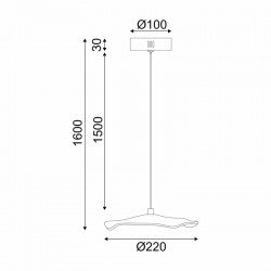 ^ΚΡΕΜΑΣΤΟ Φ/Σ LED 5W 3000K 400LM NINFEA ΟΡΕΙΧΑΛΚΟ ΜΕΤ/ΚΟ IP20 D22XH160CM