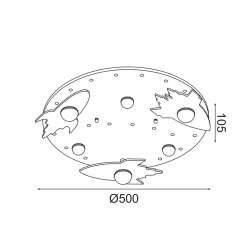ΟΡΟΦΗΣ Φ/Σ LED 18W 3000K 1440LM ΔΙΑΣΤΗΜΑ MDF D50XH11CM NASA