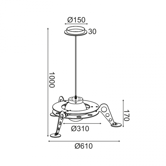 ΚΡΕΜΑΣΤΟ Φ/Σ 1ΧΕ27 ΔΙΑΣΤΗΜΟΠΛΟΙΟ MDF D61XH100CM NASA
