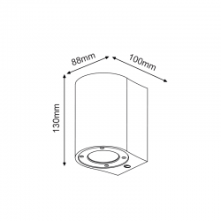 ^ΣΤΡΟΓΓΥΛΟ ΕΠΙΤΟΙΧΟ ΦΩΤΙΣΤΙΚΟ IP65 GU10 ΚΟΚΚΙΝΟ ΤΣΙΜΕΝΤΟ