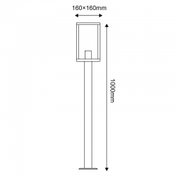 ^ΓΚΡΙ ΦΩΤΙΣΤΙΚΟ CELIA 1XE27 IP44 ΜΕ ΚΟΛΩΝΑ & ΔΙΑΦΑΝΟ ΓΥΑΛΙ