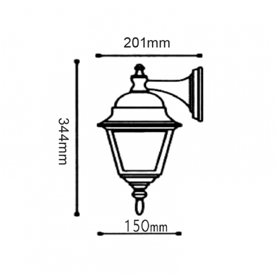 ΦΑΝΑΡΙ ΤΟΙΧΟΥ ΠΡΑΣΙΝΟ ΜΑΥΡΟ ΙΡ45 Ε27 60W ΚΑΤΩ