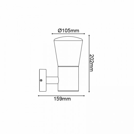 ^E27 WALL LUMINAIRE 230V AC DARK GREY IP54 MAX.40W