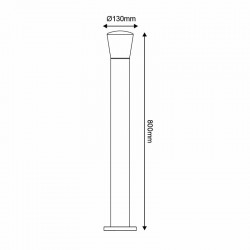 ^E27 POST LUMINAIRE 230V AC DARK GREY IP54 MAX.40W
