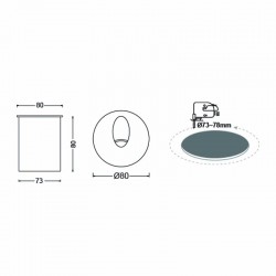 ^LED HP WALL RECESSED LUMINAIRE 3W 58LM 230VAC 4.000K DARK GREY CRI80 IP65 30.000HRS(INSTAL BOX INC) ^LED HP WALL RECESSED LUMINAIRE 3W 58LM 230VAC 4.000K DARK GREY CRI80 IP65 30.000HRS(INSTAL BOX INC)