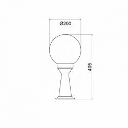 PLASTIC FLOOR GARDEN BLACK LUMINAIRE 41CM Φ200 E27 IP44