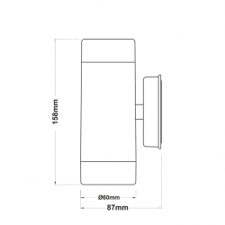 UP-DOWN BLACK PP WALL LIGHT GU10Max.2x3W LED IP65 UP-DOWN BLACK PP WALL LIGHT GU10Max.2x3W LED IP65