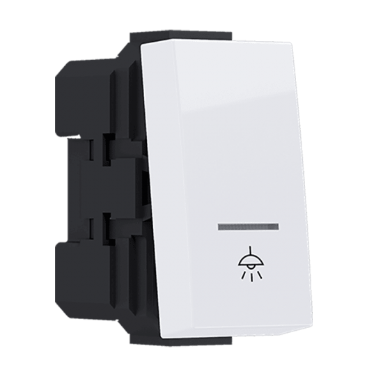 ^MODYS ΜΠΟΥΤΟΝ ΜΕ ΕΝΔΕΙΞΗ & ΣΥΜΒΟΛΟ ΛΥΧΝΙΑ ΛΕΥΚΟ 1 ΣΤ. 1P 10A 250VAC IP20