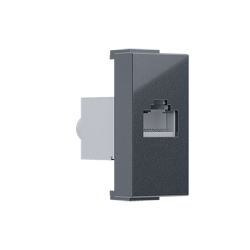 ^ MODYS ΠΡΙΖΑ ΔΙΚΤΥΟΥ ΑΝΘΡΑΚΙ  1 ΣΤ. RJ45 CAT.6A ΜΕ ΘΩΡΑΚΙΣΗ IP20