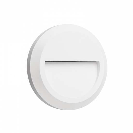 LED WALL ROUND LUMINAIRE WHITE 230V AC IP65 1.5W 3000K 100LM RA80 LED WALL ROUND LUMINAIRE WHITE 230V AC IP65 1.5W 3000K 100LM RA80