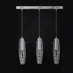 ΚΡΕΜΑΣΤΟ LED 3X3W 3000K ΓΥΑΛ+ΧΡΩΜ ΜΕΤΑΛ+ΚΡΥΣΤΑΛ 65Χ7ΧΗ100CM VANI