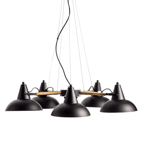 ΚΡΕΜΑΣΤΟ METAΛΛIKΟ ΜΑΥΡΟ - ΞΥΛΟ 5ΧE27 SOLON ΚΡΕΜΑΣΤΟ METAΛΛIKΟ ΜΑΥΡΟ - ΞΥΛΟ 5ΧE27 SOLON