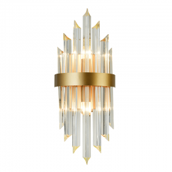 ^ΕΠΙΤΟΙΧΟ Φ/Σ 2XE14 ΚΡΥΣΤΑΛΛΟ + ΧΡΥΣΟ ΜΕΤ/ΚΟ 22X13X54CM EMPIRE