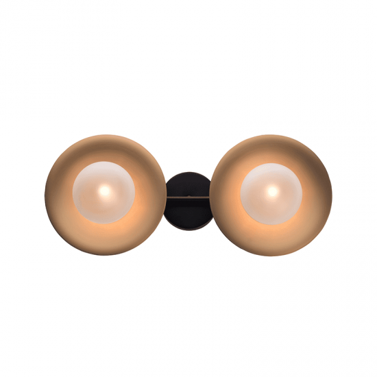 ^ΕΠΙΤΟΙΧΟ Φ/Σ 2ΧG9 ΟΡΕΙΧΑΛΚΟ/ΜΑΥΡΟ ΜΕΤ/ΚΟ + ΓΥΑΛΙ 20X47X18CM LAYLA