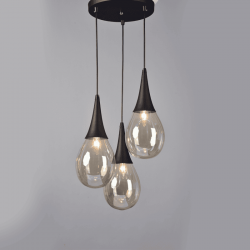 ΜΕΤΑΛ.ΚΡΕΜΑΣΤΟ Φ/Σ 3ΧΕ14 ΡΟΖΕΤΑ ΜΑΥΡΟ-ΚΕΧΡΙΜΠΑΡΙ ΓΥΑΛΙ Φ41cm ATENA