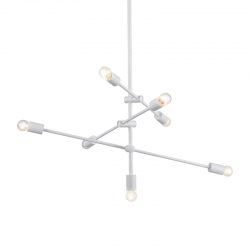 ΚΡΕΜΑΣΤΟ Φ/Σ 7ΧΕ27 ΜΕΤΑΛΛΙΚΟ ΛΕΥΚΟ Φ80ΧΗ130CM LUTHER