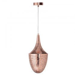 ΚΡΕΜΑΣΤΟ Φ/Σ 1ΧΕ27 ΜΕΤΑΛΛΙΚΟ ΓΥΑΛΙΣΤΟ ΧΑΛΚΙΝΟ Φ23ΧΗ43Χ160CM PLEIADES