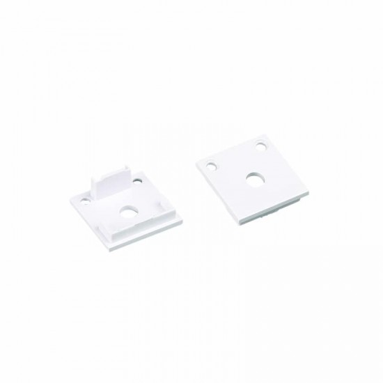SET OF WHITE PLASTIC END CAPS FOR P28N, 2PCS WITH HOLE