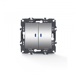 PRIME ΔΙΑΚ ΚΟΜΜΥΤΑΤΕΡ & LED ΛΥΧΝΙΑ ΠΡΟΣΑΝΑΤΟΛΙΣΜΟΥ (ΟΝ-ΟFF)ΚΛΙΠ 1+1P 10AX 250VAC IP20 MAT ΑΛΟΥΜΙΝΙΟ