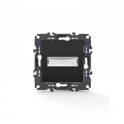 PRIME ΜΠΟΥΤΟΝ ΕΠΙΓΡΑΦΗΣ & LED ΛΥΧΝΙΑ (12VAC) ΜΕ ΚΛΙΠ 1P 10A 250VAC IP20 MAT ΑΝΘΡΑΚΙ