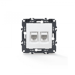 PRIME ΠΡΙΖΑ ΤΗΛΕΦΩΝΟΥ 2xRJ11 CAT3 IP20 ΛΕΥΚΗ