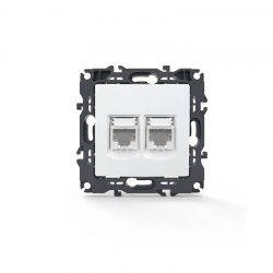 PRIME ΠΡΙΖΑ ΔΙΚΤΥΟΥ 2xRJ45 CAT6 UTP IP20 ΛΕΥΚΗ