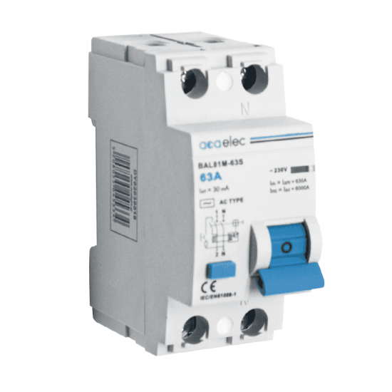 RCCB 2x63A 30mA 2M AC-Type