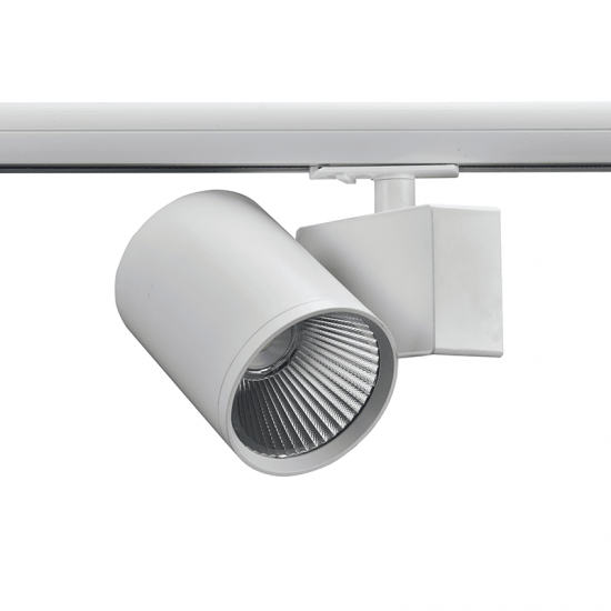 WHITE LED TRACK LUMINAIRE 40W 3000K 1-PHASE 38° 4000LM 230V AC Ra80