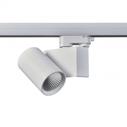 WHITE LED TRACK LUMINAIRE 20W 4000K 3-PHASE 38° 2100LM 230V AC Ra80 WHITE LED TRACK LUMINAIRE 20W 4000K 3-PHASE 38° 2100LM 230V AC Ra80