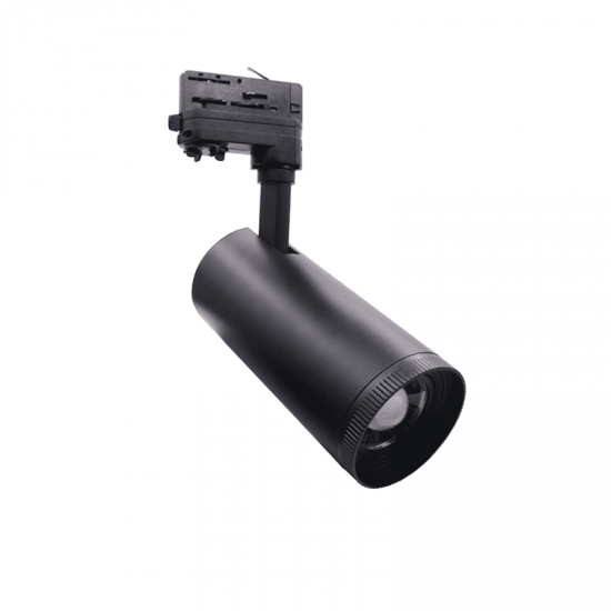 BLACK LED COB TRACK LUMINAIRE AIMY 30W 3000K 3-PH 25-50° 3150LM 230V Ra80 BLACK LED COB TRACK LUMINAIRE AIMY 30W 3000K 3-PH 25-50° 3150LM 230V Ra80