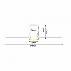 LATE ULTRA MINI TRIMLESS ALUMINUM PROFILE WITH OPAL PC DIFFUSER 2m/pc LATE ULTRA MINI TRIMLESS ALUMINUM PROFILE WITH OPAL PC DIFFUSER 2m/pc