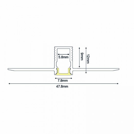 LATE ULTRA MINI TRIMLESS ALUMINUM PROFILE  WITH OPAL PC DIFFUSER 2m/pc