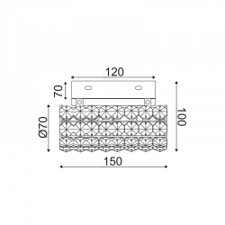 ^ΕΠΙΤΟΙΧΟ Φ/Σ 1ΧG9 ΚΡΥΣΤΑΛΛΟ+ΧΡΩΜΙΟ ΜΕΤΑΛΛΟ 15Χ10Χ7CM LIANNA