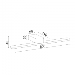 ^ΕΠΙΤΟΙΧΟ Φ/Σ LED 16W 3000K 1040LM ΜΑΥΡΟ ΜΕΤ/ΚΟ IP44 50Χ12Χ4CM PHOEBE