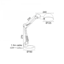 ΦΩΤΙΣΤΙΚΟ ΓΡΑΦΕΙΟΥ ΜΕΤΑΛΛΙΚΟ ΛΕΥΚΟ 1ΧΕ14 RENE