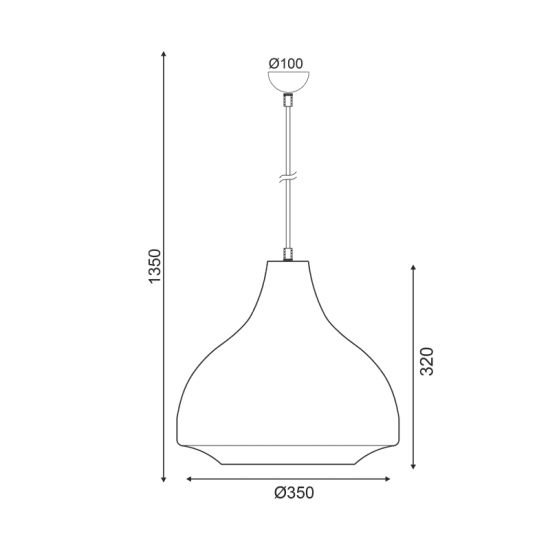 ΚΡΕΜΑΣΤΟ Φ/Σ 1ΧΕ27 ΜΕΤΑΛΛΙΚΟ ΚΗΑΚΙ Φ35XH135CM HAVANA