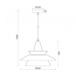 ΚΡΕΜΑΣΤΟ Φ/Σ 1ΧΕ27 ΜΕΤΑΛΛΙΚΟ ΜΑΥΡΟ Φ33ΧΗ128CM BROOKLYN