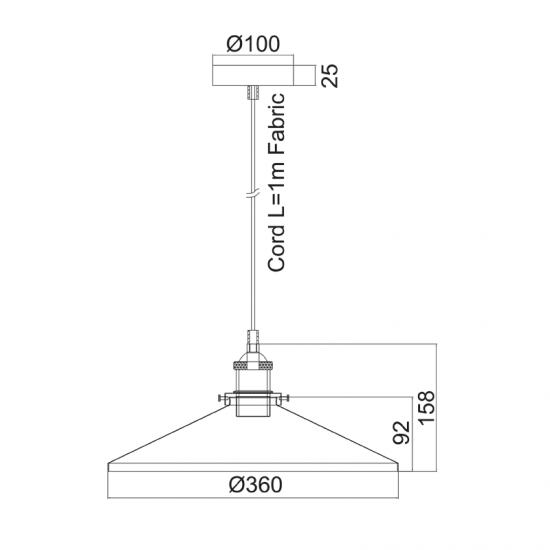 ΚΑΜΠΑΝΑ ΜΕΤΑΛΛΙΚΗ ΑΠΟΧΡΩΣΗ ΣΚΟΥΡΙΑ Φ36CM 1ΧE27 HIPPOLYTE ΚΑΜΠΑΝΑ ΜΕΤΑΛΛΙΚΗ ΑΠΟΧΡΩΣΗ ΣΚΟΥΡΙΑ Φ36CM 1ΧE27 HIPPOLYTE