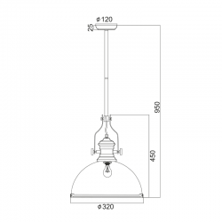 ΚΑΜΠΑΝΑ ΜΕΤΑΛΛΙΚΗ ΓΥΑΛΙΣΤΕΡΟ ΧΡΩΜΙΟ ΜΕ ΓΥΑΛΙ 1XE27 CRONUS