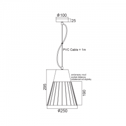ΜΕΤΑΛΛΙΚΗ ΚΑΜΠΑΝΑ 1ΧΕ27 ΜΑΥΡΗ ΜΕ ΚΟΚΚΙΝΟ ΤΣΙΜΕΝΤΟ Φ25χΗ30cm LOREN