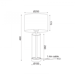 ^ΕΠΙΤΡΑΠΕΖΙΟ Φ/Σ 1ΧΕ27 ΓΥΑΛΙ+ΑΜΠΑΖΟΥΡ+ΧΡΥΣΟ ΜΕΤΑΛΛΟ Φ25ΧΗ48CM ANTELINO