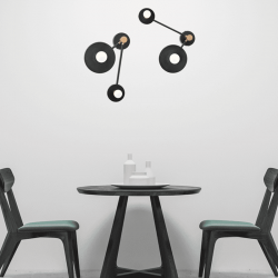 ^ΕΠΙΤΟΙΧΟ Φ/Σ 2ΧΕ27 ΜΑΥΡΟ ΜΑΡΜΑΡΟ 18Χ74X23CM CLOCK