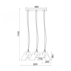 ΚΡΕΜΑΣΤΟ Φ/Σ 3ΧΕ27 ΤΣΙΜΕΝΤΟ+ΔΕΡΜΑ 62Χ20ΧΗ110CM ALFA